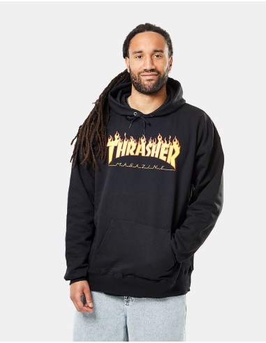 Thrasher Flame Logo Pullover Hoodie - Black les ctes