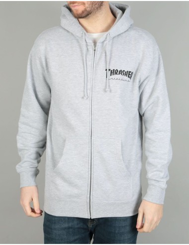 Thrasher Skate Mag Zip Hoodie - Heather Grey l'achat 