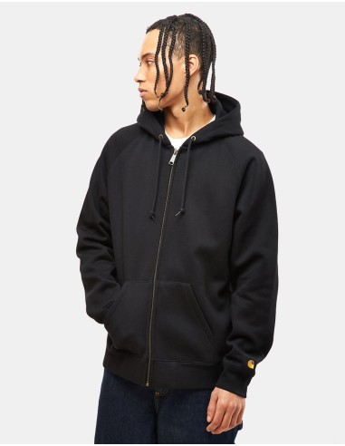 Carhartt WIP Hooded Chase Jacket - Black/Gold pas cher