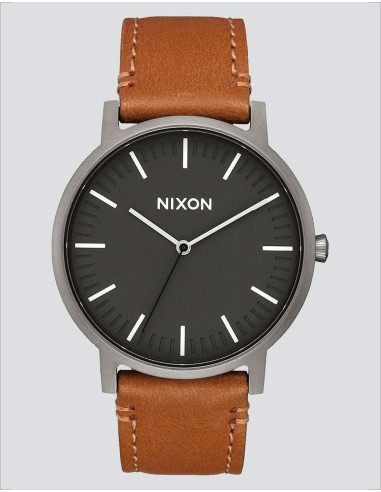 Nixon Porter Leather Watch - Gunmetal/Charcoal/Taupe 2 - 3 jours ouvrés.