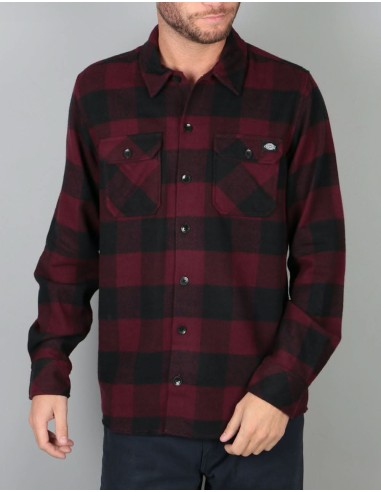 Dickies Sacramento L/S Shirt - Maroon Comparez et commandez 