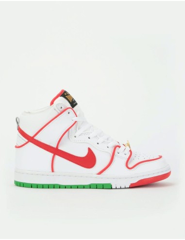 Nike SB Dunk High Premium QS Skate Shoes - White/University Red-White hantent personnes