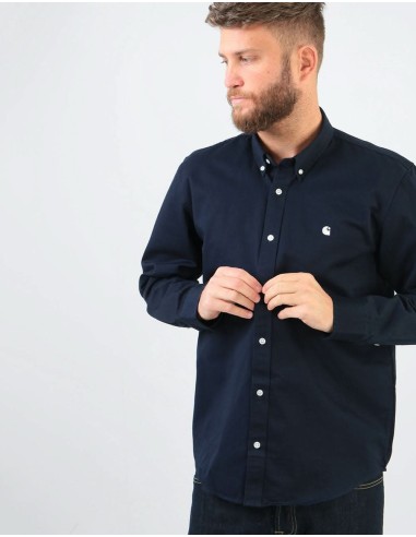 Carhartt WIP L/S Madison Shirt - Dark Navy/Wax solde