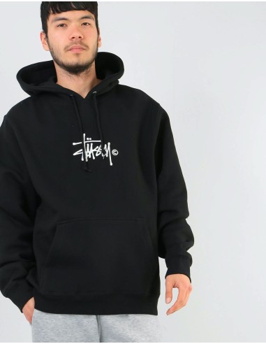 Stüssy Basic Copyright Applique Pullover Hoodie - Black Dans la société mordern