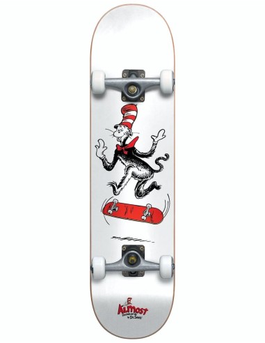 Almost x Dr. Seuss Cat Tre Mid Premium Complete Skateboard - 7.375" Par le système avancé 