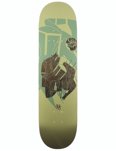 Magenta Fox 'Chair & Bottle' Skateboard Deck - 8" de pas cher