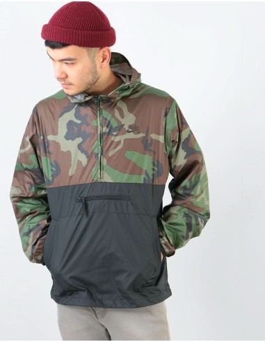 Nike SB Anorak Jacket - Medium Olive/Black/Black Dans la société mordern