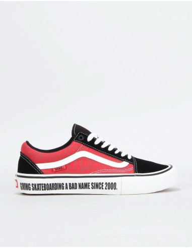 Vans Old Skool Pro Skate Shoes - (Baker) Black/White/Red Venez acheter