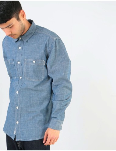 Carhartt WIP L/S Clink Shirt - Blue (Rinsed) Les êtres humains sont 