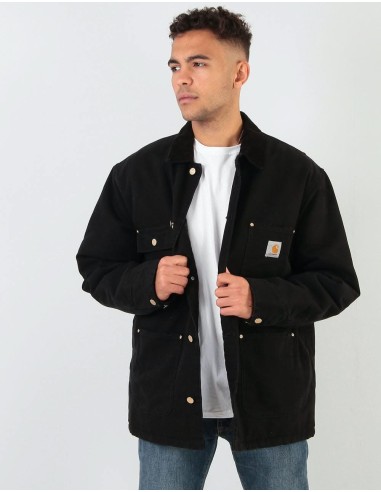 Carhartt WIP OG Chore Coat - Black/Black (Aged Canvas) Livraison rapide