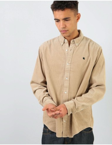 Carhartt WIP L/S Madison Cord Shirt - Wall/Black est présent 