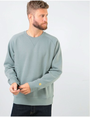 Carhartt WIP Chase Sweatshirt - Cloudy/Gold plus qu'un jeu 