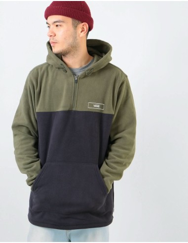 Vans Osburn 1/4 Zip Hooded Fleece - Grape Leaf/Black Les magasins à Paris