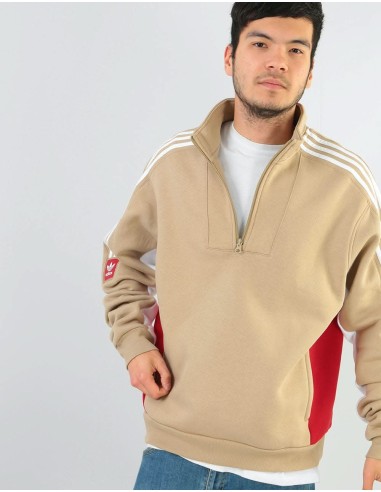 adidas Modular 1/4 Zip Sweatshirt - Hemp/White/Power Red 50-70% off 