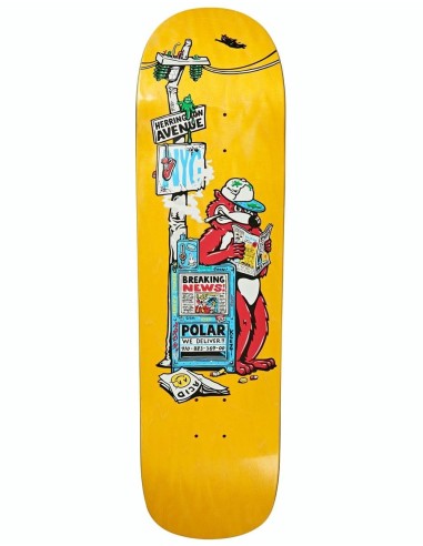 Polar Herrington Breaking News Skateboard Deck - P8 Shape 8.8" Fin de série