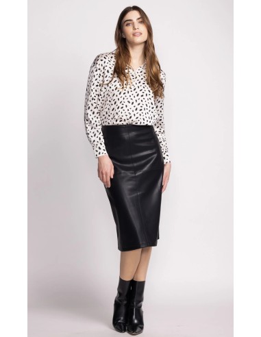 Peyton Leather Midi Skirt meilleur choix