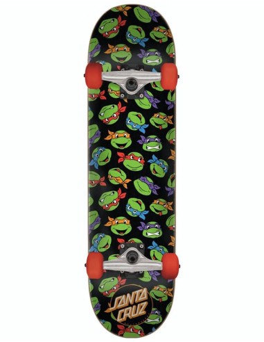 Santa Cruz x TMNT Allover Turtle Complete Skateboard - 7.5" Paris Déstockage Promo