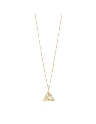 Focus Recycled Evil Eye Triangle Necklace Dans la société mordern